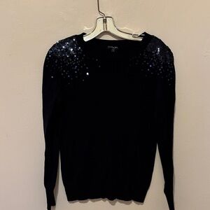 Express Black Sweater with Sequin Embellishments